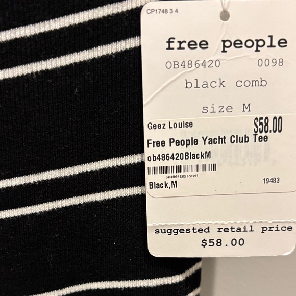 NWT Free People Yacht Off-Shoulder Designer Tee - Resort Ready! - Picture 2 of 5